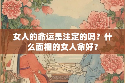 女人的命运是注定的吗？什么面相的女人命好？