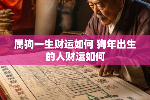 属狗一生财运如何 狗年出生的人财运如何 属狗一生财运如何 狗年出生的人财运如何