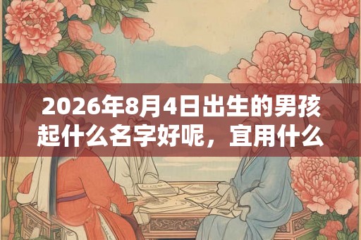 2026年8月4日出生的男孩起什么名字好呢，宜用什么字