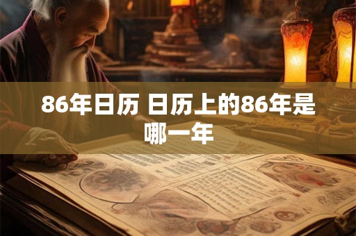 86年日历 日历上的86年是哪一年
