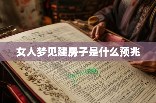 女人梦见建房子是什么预兆