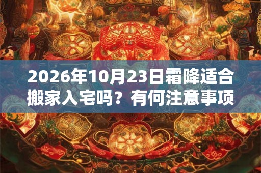2026年10月23日霜降适合搬家入宅吗？有何注意事项？