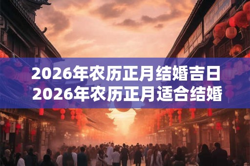 2026年农历正月结婚吉日 2026年农历正月适合结婚的日子