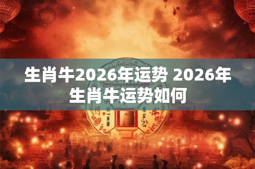 生肖牛2026年运势 2026年生肖牛运势如何