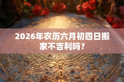 2026年农历六月初四日搬家不吉利吗? 2026年农历六月初四日搬家不吉利吗?