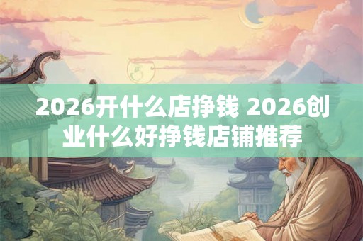 2026开什么店挣钱 2026创业什么好挣钱店铺推荐
