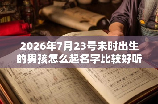 2026年7月23号未时出生的男孩怎么起名字比较好听