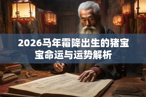 2026马年霜降出生的猪宝宝命运与运势解析