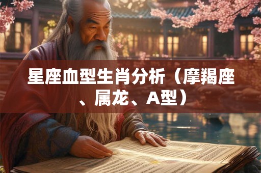 星座血型生肖分析(摩羯座、属龙、A型) 星座血型生肖分析(摩羯座、属龙、A型)