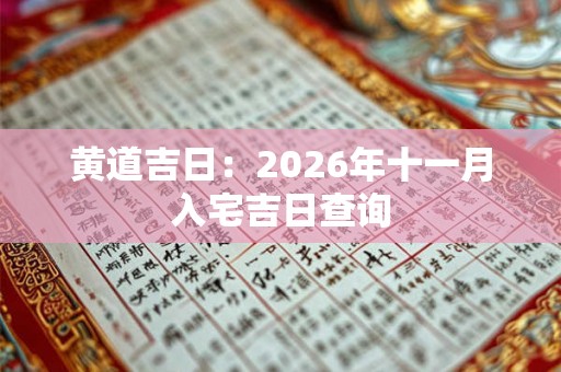 黄道吉日：2026年十一月入宅吉日查询