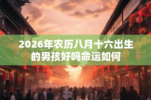 2026年农历八月十六出生的男孩好吗命运如何