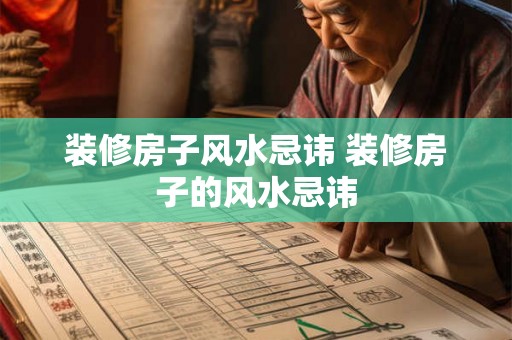装修房子风水忌讳 装修房子的风水忌讳