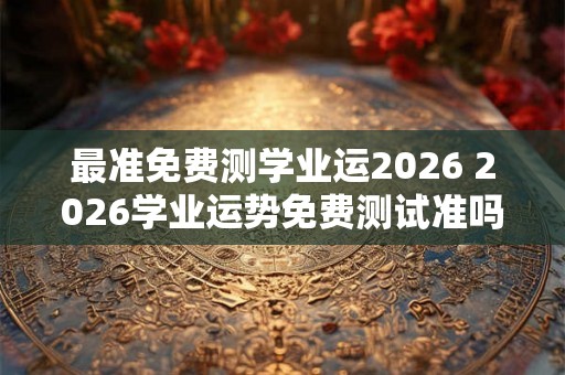 最准免费测学业运2026 2026学业运势免费测试准吗
