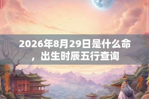2026年8月29日是什么命，出生时辰五行查询