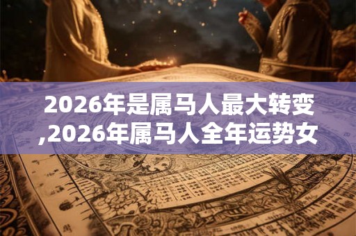 2026年是属马人最大转变,2026年属马人全年运势女性