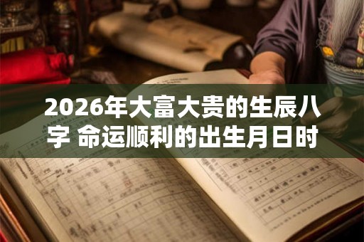 2026年大富大贵的生辰八字 命运顺利的出生月日时
