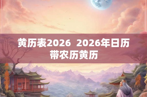 黄历表2026 2026年日历带农历黄历 黄历表2026 2026年日历带农历黄历
