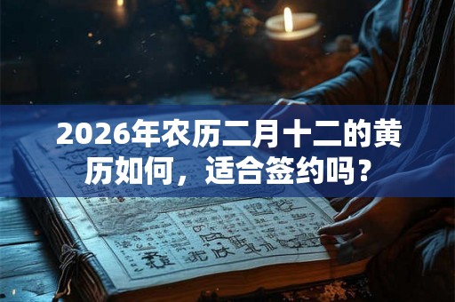 2026年农历二月十二的黄历如何，适合签约吗？
