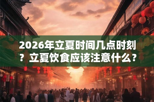 2026年立夏时间几点时刻？立夏饮食应该注意什么？