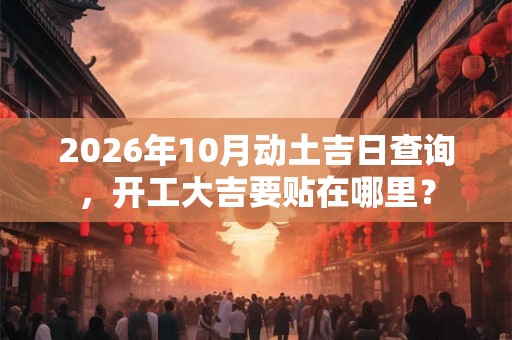 2026年10月动土吉日查询，开工大吉要贴在哪里？