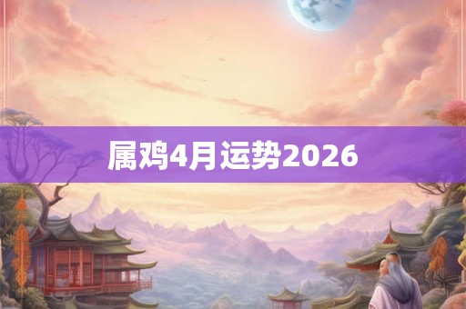 属鸡4月运势2026 属鸡4月运势2026