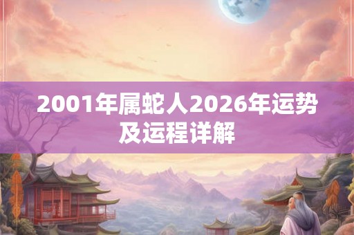 2001年属蛇人2026年运势及运程详解