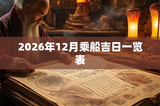 2026年12月乘船吉日一览表 2026年12月乘船吉日一览表