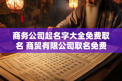 商务公司起名字大全免费取名 商贸有限公司取名免费