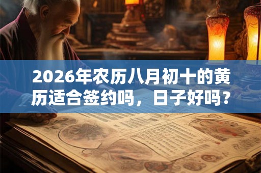 2026年农历八月初十的黄历适合签约吗，日子好吗？