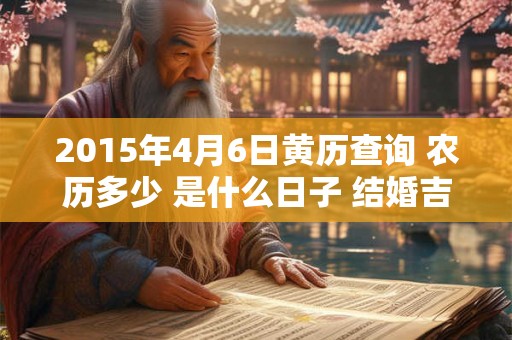 2015年4月6日黄历查询 农历多少 是什么日子 结婚吉时