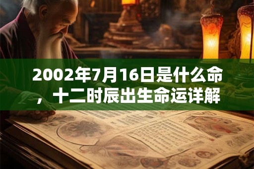 2002年7月16日是什么命,十二时辰出生命运详解 2002年7月16日是什么命,十二时辰出生命运详解