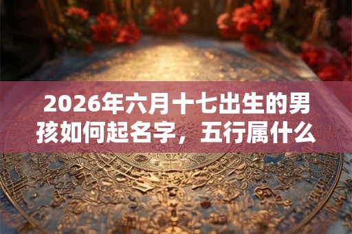 2026年六月十七出生的男孩如何起名字，五行属什么