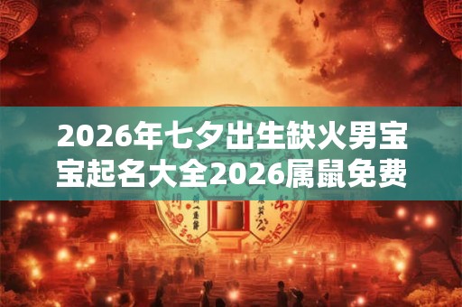 2026年七夕出生缺火男宝宝起名大全2026属鼠免费