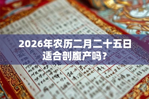 2026年农历二月二十五日适合剖腹产吗？