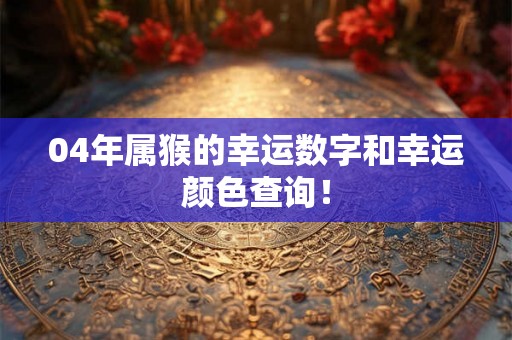 04年属猴的幸运数字和幸运颜色查询！