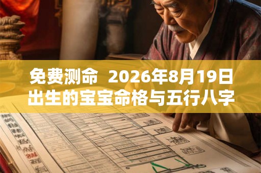 免费测命  2026年8月19日出生的宝宝命格与五行八字