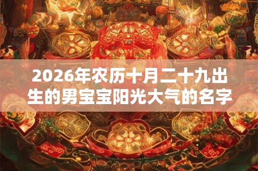 2026年农历十月二十九出生的男宝宝阳光大气的名字