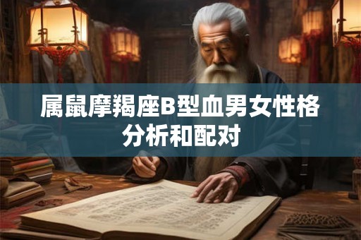 属鼠摩羯座B型血男女性格分析和配对