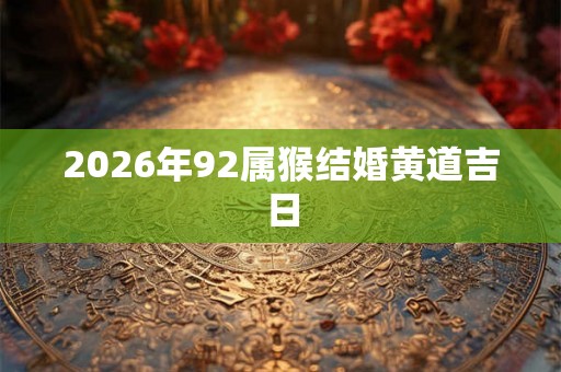 2026年92属猴结婚黄道吉日