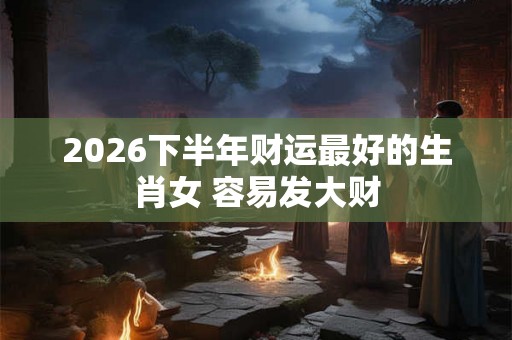 2026下半年财运最好的生肖女 容易发大财 2026下半年财运最好的生肖女 容易发大财