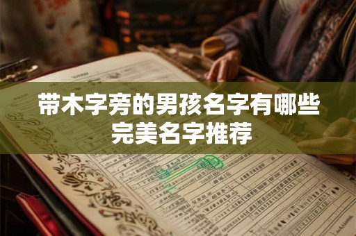 带木字旁的男孩名字有哪些 完美名字推荐