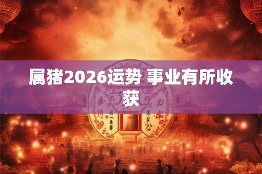 属猪2026运势 事业有所收获 属猪2026运势 事业有所收获