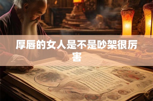 厚唇的女人是不是吵架很厉害