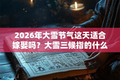2026年大雪节气这天适合嫁娶吗？大雪三候指的什么？
