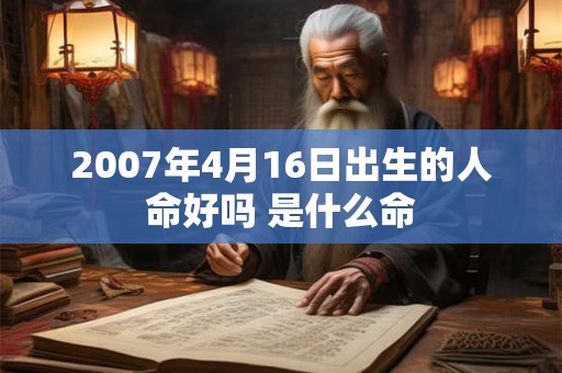 2007年4月16日出生的人命好吗 是什么命 2007年4月16日出生的人命好吗 是什么命