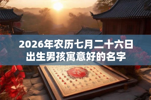 2026年农历七月二十六日出生男孩寓意好的名字 2026年农历七月二十六日出生男孩寓意好的名字