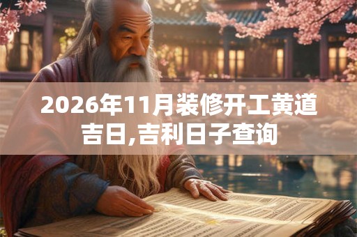 2026年11月装修开工黄道吉日,吉利日子查询