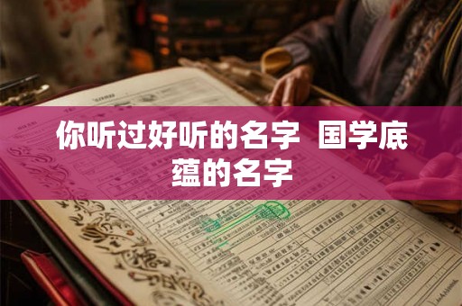 你听过好听的名字  国学底蕴的名字