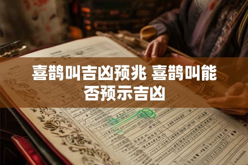 喜鹊叫吉凶预兆 喜鹊叫能否预示吉凶