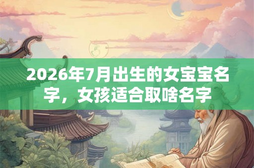 2026年7月出生的女宝宝名字，女孩适合取啥名字